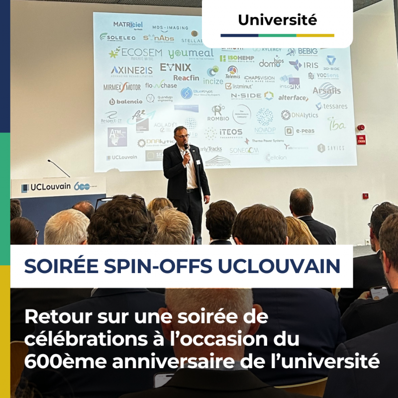 Soirée spin-offs UCLouvain : une célébration de l’innovation à l’occasion du 600ème anniversaire de l’université